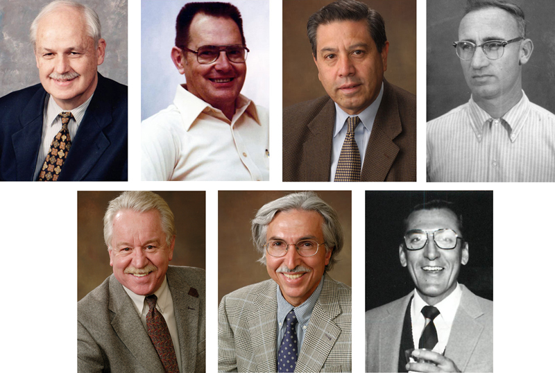 Top, left to right: Cording, Davisson, Fernandez, Hendron. Bottom, left to right: Lenzini, Mesri, Nieto.