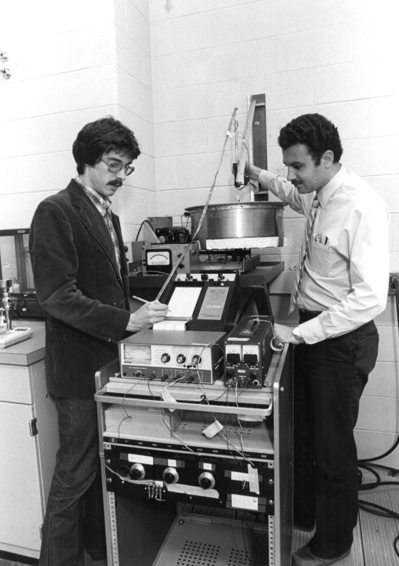 Assistant professors Vahid Alavian and Al Valocchi, 1982